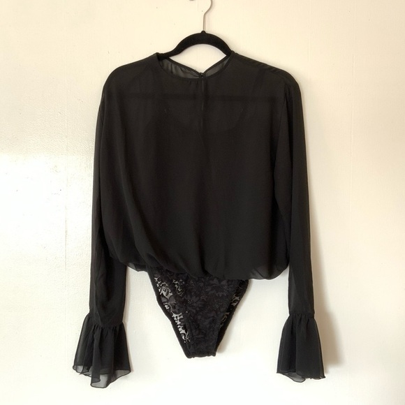 𝅺NWT We Are Hot As Hell Mama Jenn Chiffon Bodysuit - Picture 3 of 8